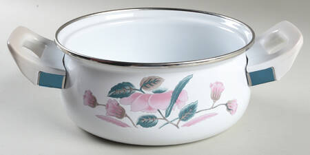 Silk Flowers 2 Quart Metal Covered Casserole No Lid