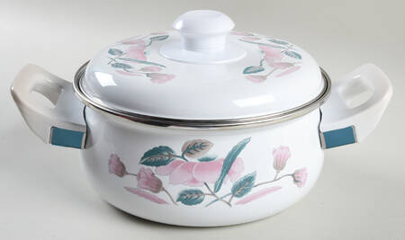 Silk Flowers 2 Quart Metal Covered Casserole