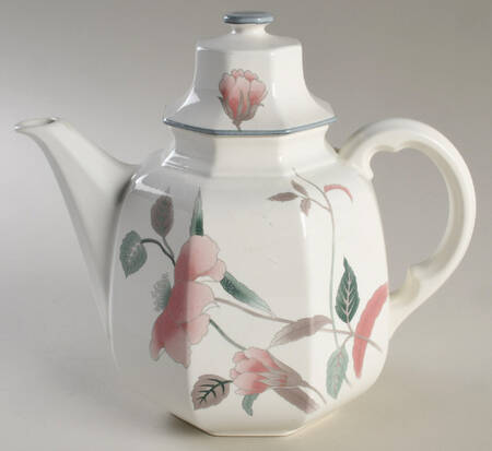 Silk Flowers Coffee Pot & Lid