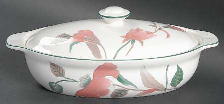Silk Flowers 1 Pint Oval Covered Casserole