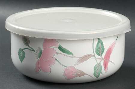 Silk Flowers 6" Metal Bowl W/Plastic Lid