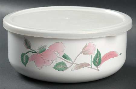 Silk Flowers 7" Metal Bowl & Plastic Lid