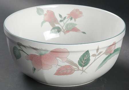 Silk Flowers 7" Round Vegetable Bowl