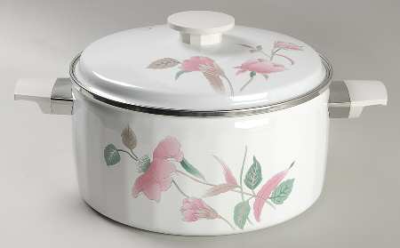 Silk Flowers 5 Quart Metal Covered Casserole