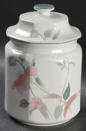 Silk Flowers Medium Canister & Lid