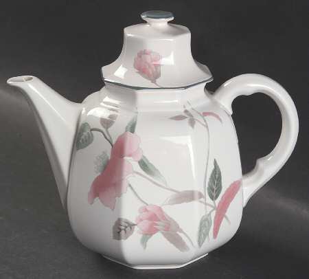 Silk Flowers Mini Coffee Pot & Lid