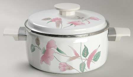 Silk Flowers 3 Quart Metal Covered Casserole