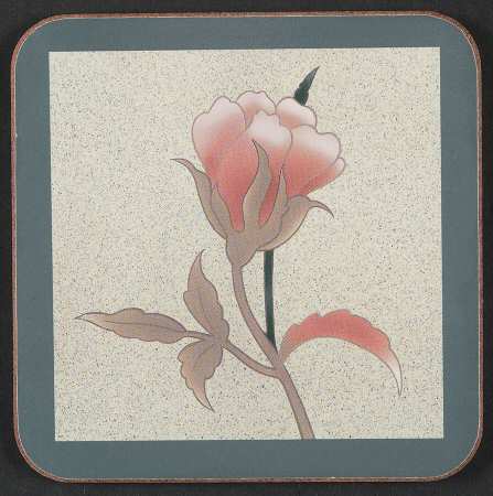 Silk Flowers Cork Back Square Coaster