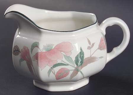 Silk Flowers Round Gravy Boat