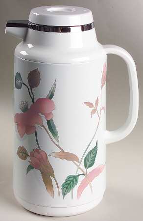Silk Flowers Plastic Thermos/Carafe & Lid