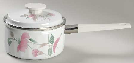 Silk Flowers 1.5 Quart Metal Covered Saucepan