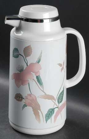 Silk Flowers Plastic Thermos/Carafe & Lid
