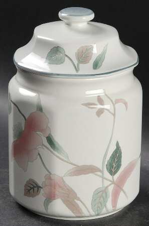 Silk Flowers Small Canister & Lid