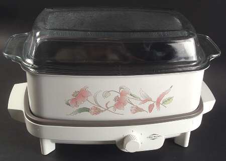 Silk Flowers 4qt Slow Cooker W/Electric Warmer/Grill