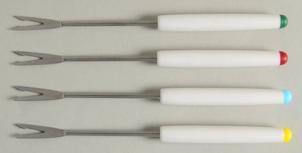 Silk Flowers Fondue Fork - Set of 4 Motifs
