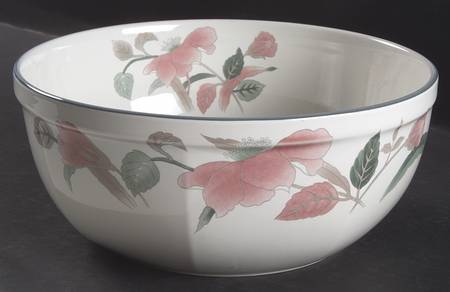 Silk Flowers 9" Round Vegetable Bowl