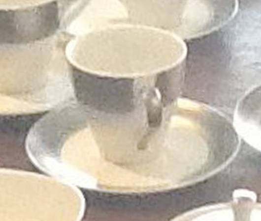 Silver Halo Flat Cup & Saucer Set
