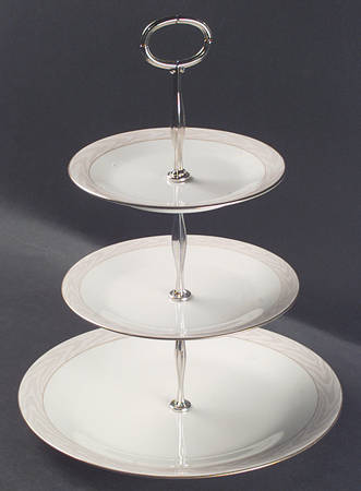 Silk Moire 13 7/8"-14 1/4" 3-Tiered Serving Tray(DP,SP,BB) HC