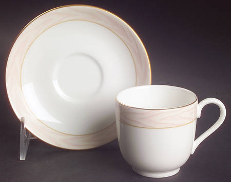 Silk Moire Flat Demitasse Cup & Saucer Set