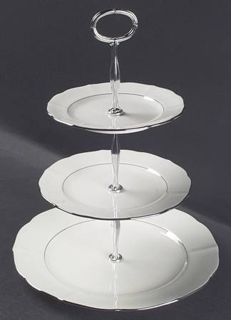 Silver Moon 13 7/8"-14 1/4" 3-Tiered Serving Tray(DP,SP,BB) HC
