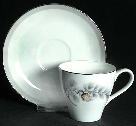 Silver Pine Flat Cup & Saucer Set