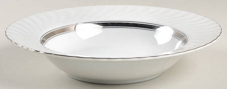 Silver Swirl Rim Soup Bowl