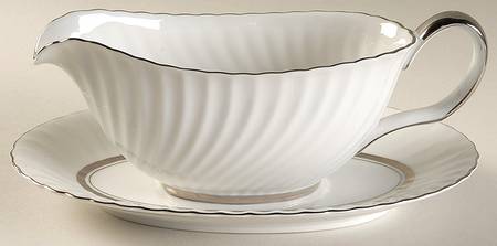 Silver Swirl Gravy Boat & Underplate