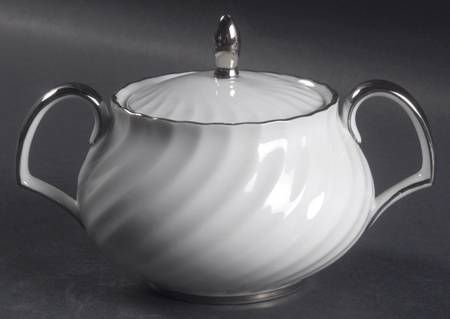 Silver Swirl Sugar Bowl & Lid