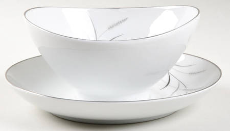 Silver Wheat (5655) Gravy Boat with Attached Underplate
