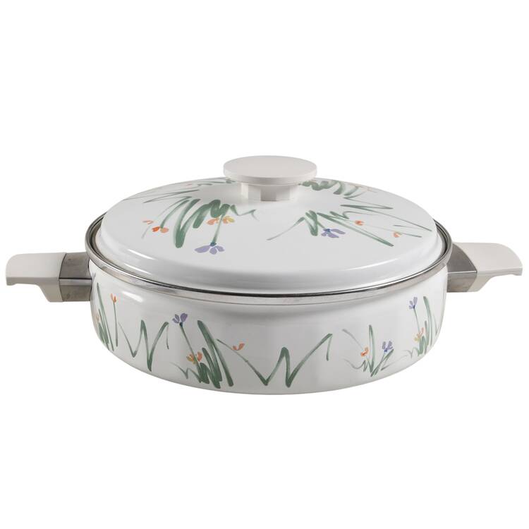 Sketch Book 2.5 Quart Metal Round Covered Casserole