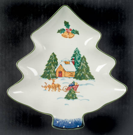 Sleigh Bells 1 Part Medium Tree Shaped Dish