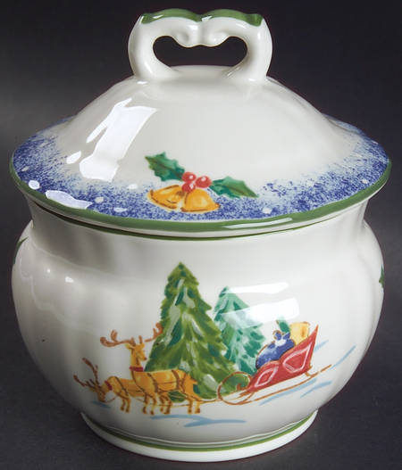 Sleigh Bells Sugar Bowl & Lid