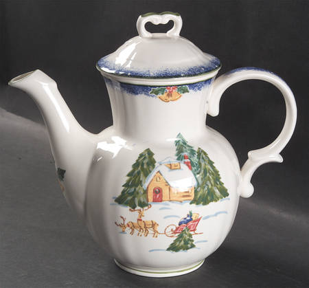 Sleigh Bells Coffee Pot & Lid