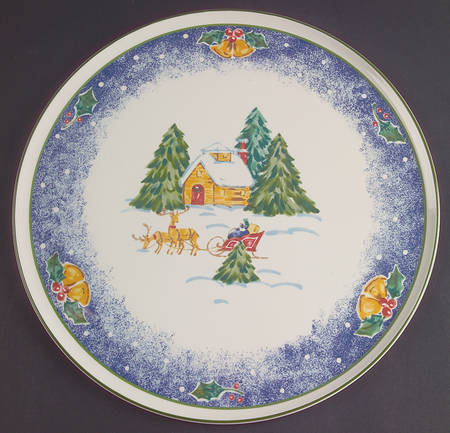 Sleigh Bells Cake Plate