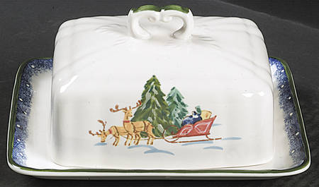 Sleigh Bells Square Covered Butter