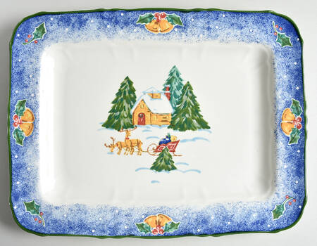 Sleigh Bells 15" Rectangular Serving Platter