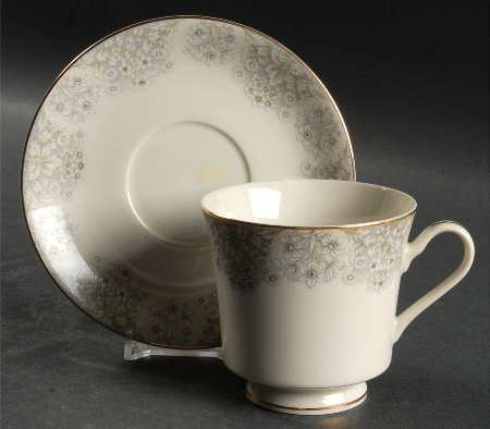 Snow Garden Footed Cup & Saucer Set