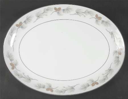 Snow Pine 16" Oval Serving Platter