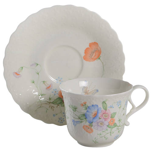Something Blue Flat Cup & Saucer Set