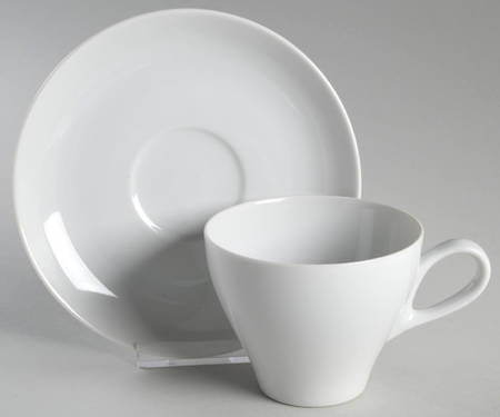 Sophisticate White Flat Cup & Saucer Set
