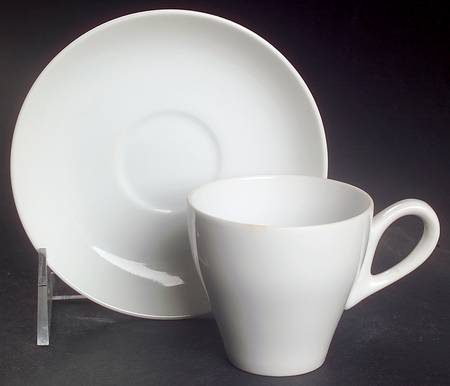 Sophisticate White Flat Demitasse Cup & Saucer Set