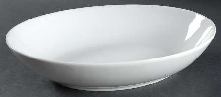 Sophisticate White 10" Oval Vegetable Bowl