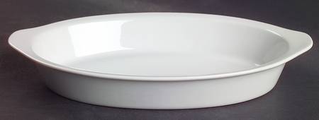 Sophisticate White 10" Oval Baker