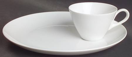 Sophisticate White Snack Plate & Cup Set
