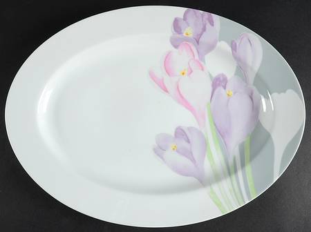 Spring Crocus 14" Oval Serving Platter