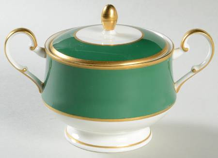 Spring Fantasy Ming Green Sugar Bowl & Lid