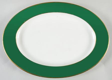 Spring Fantasy Ming Green 14" Oval Serving Platter