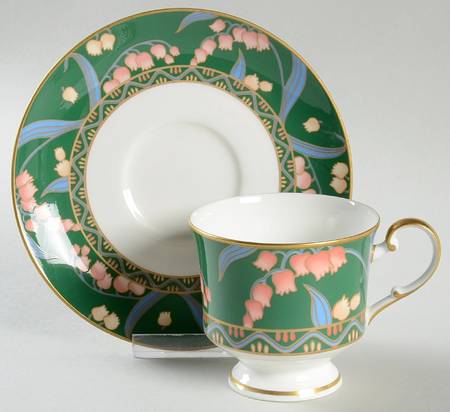 Spring Fantasy Ming Green Footed Cup & Saucer Set