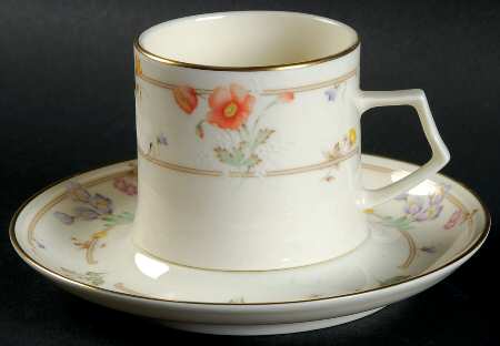 Spring Garden Flat Demitasse Cup & Saucer Set