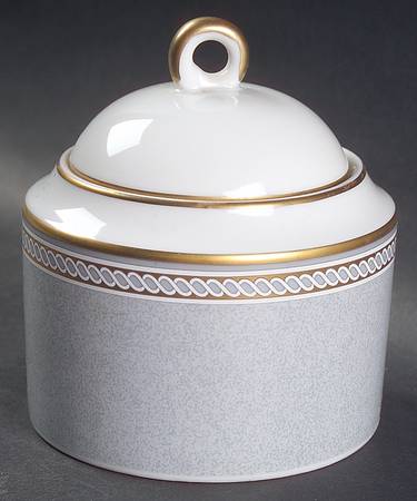 Spindle Gray Sugar Bowl & Lid